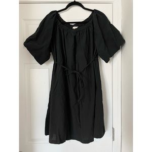 H&M Maternity Off-the-Shoulder Balloon Sleeve Dress, Black, Medium